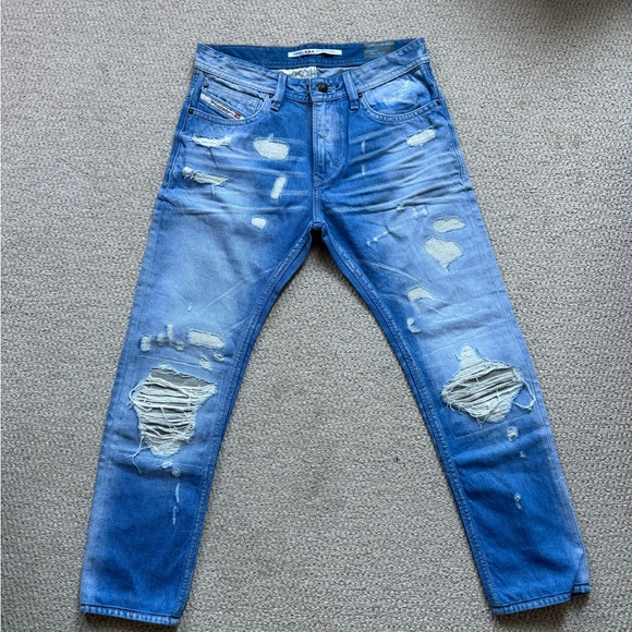 Diesel Light Blue Distressed Skinny Jeans - Picture 1 of 6